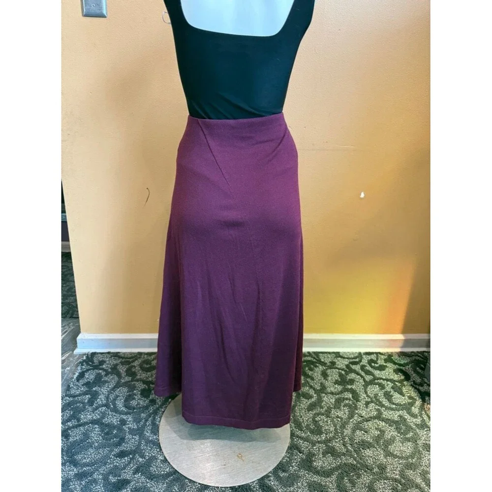 LAFAYETTE 148 NEW YORK Cotton-Silk Knit Asymmetrical Draped A-Line Midi Skirt